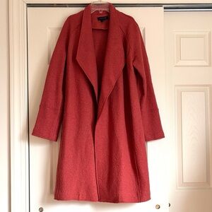 Tahari Women's M wool and viscose, corally red sweater duster/coat